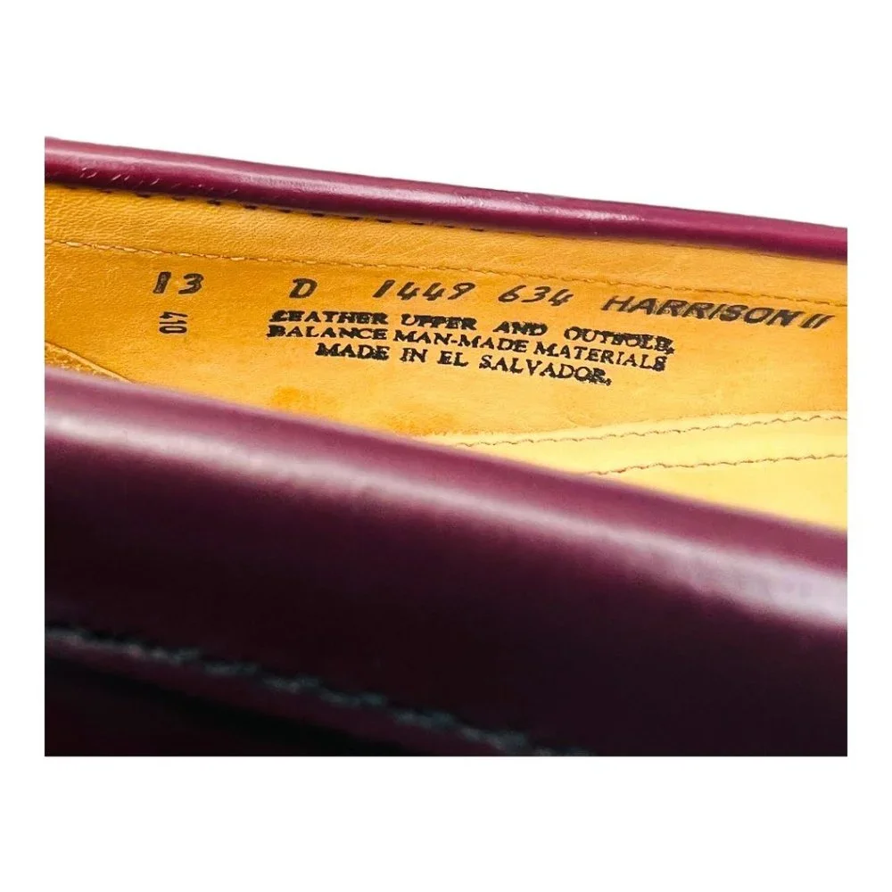 Bass  Men's Leather Harrison II Tasseled Loafers Burgundy Size 13D NWOB - Picture 9 of 9